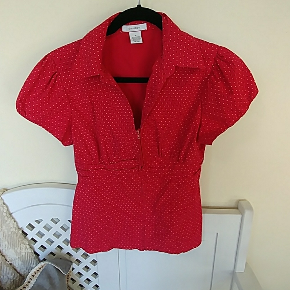 Polka dot Stretch Fitted Blouse